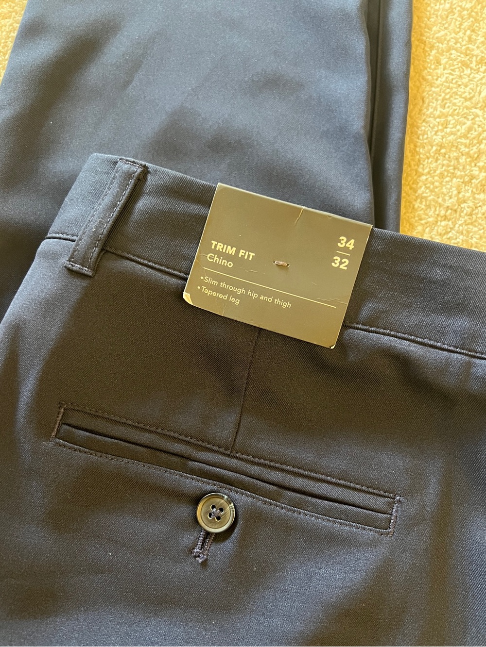 NWT Mizzen+Main Baron Chino Pants Navy Trim Fit 34x32 Performance Stretch